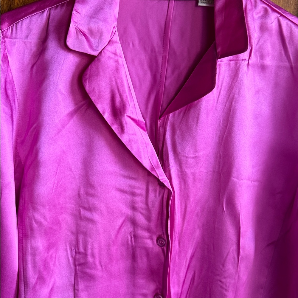 MSB Silk shirt in a bright pink or fuchsia